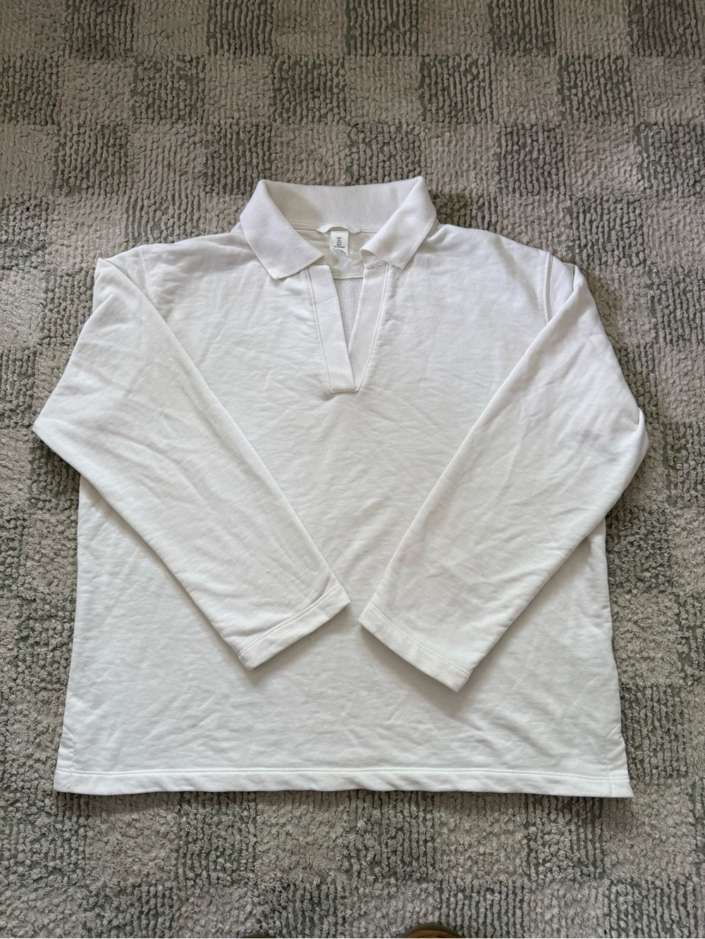 H&M White Long Sleeve Polo Top